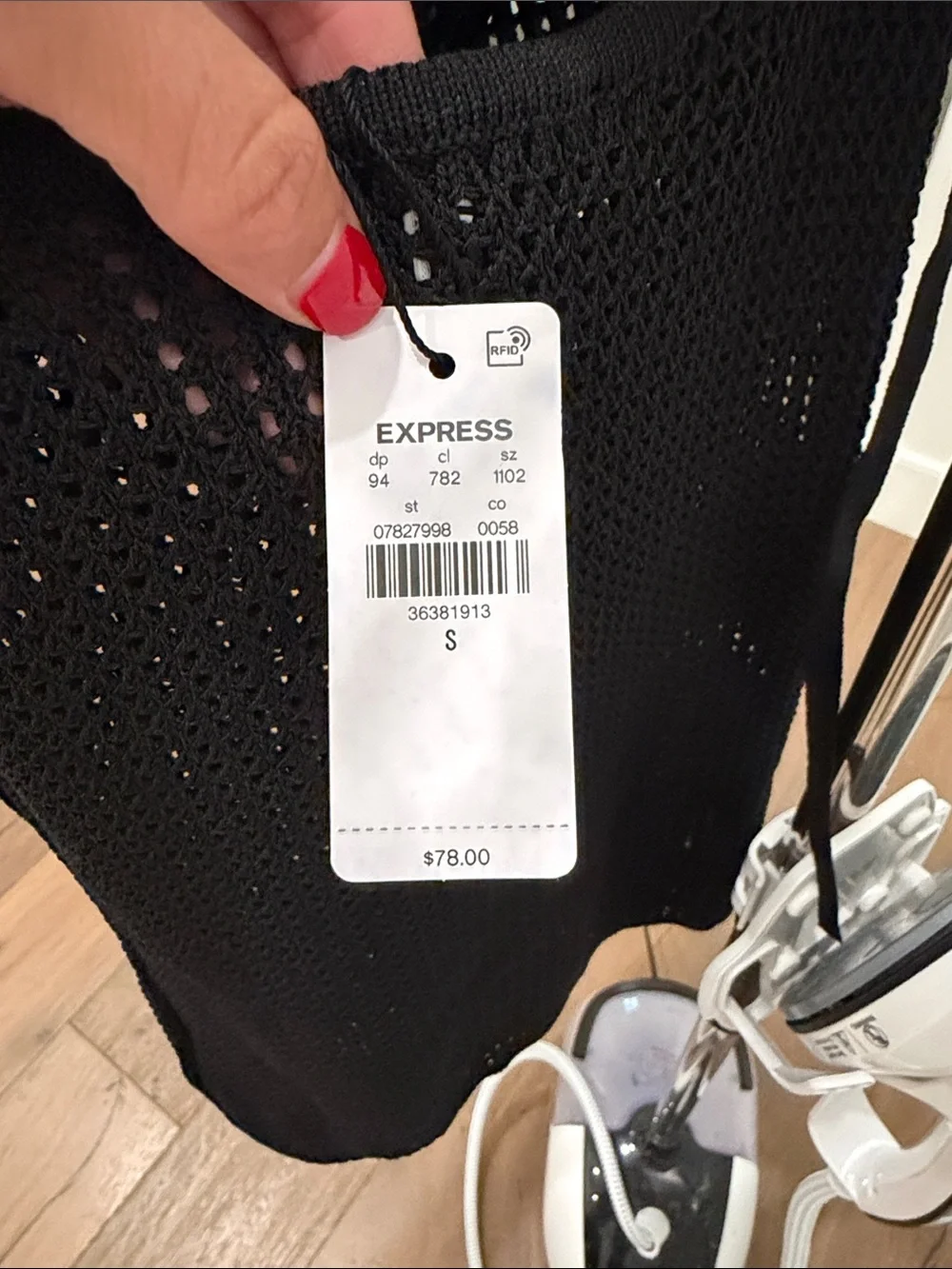 Express Black Crochet Swim Coverup